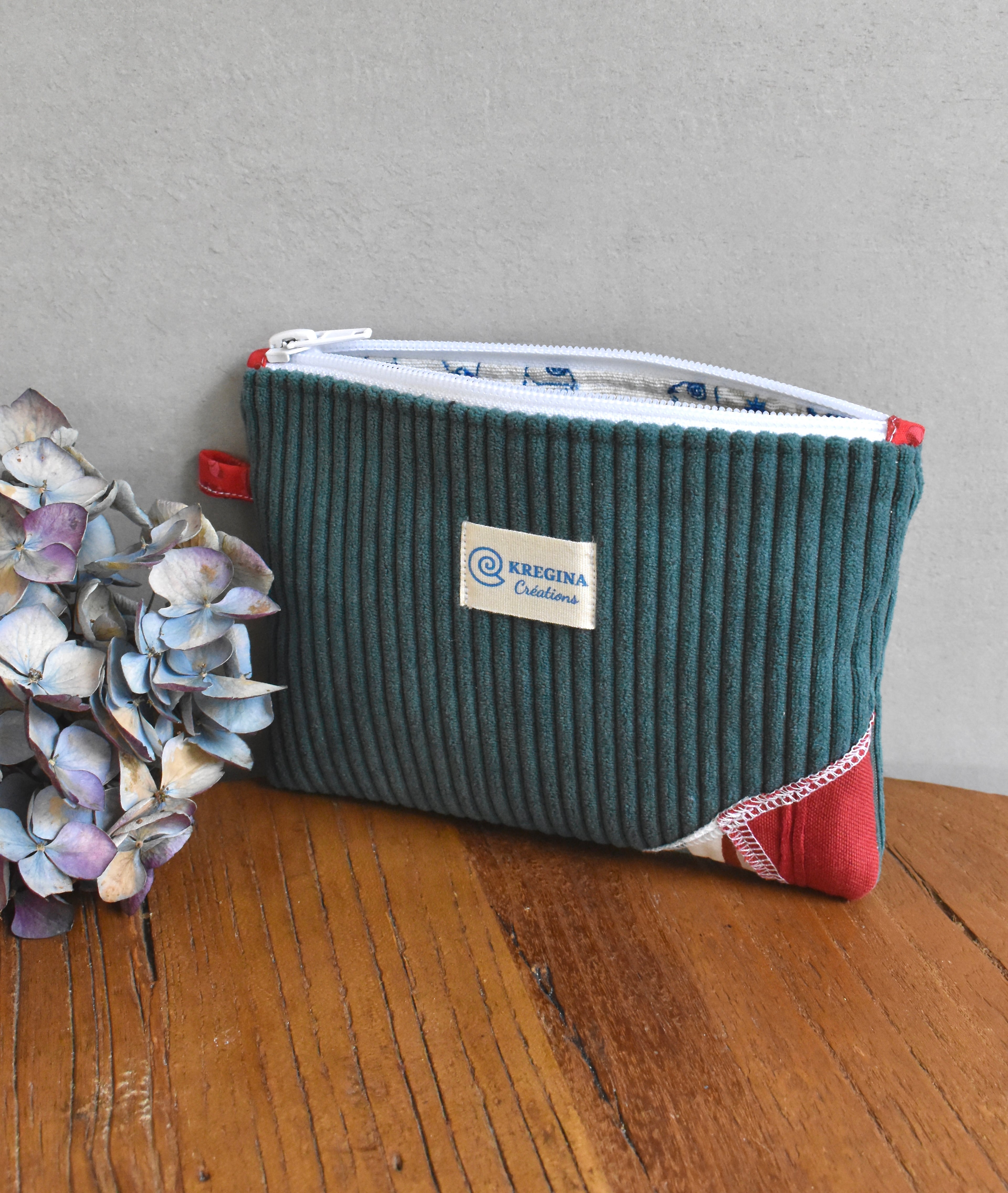 Pochette plate - Bleu canard