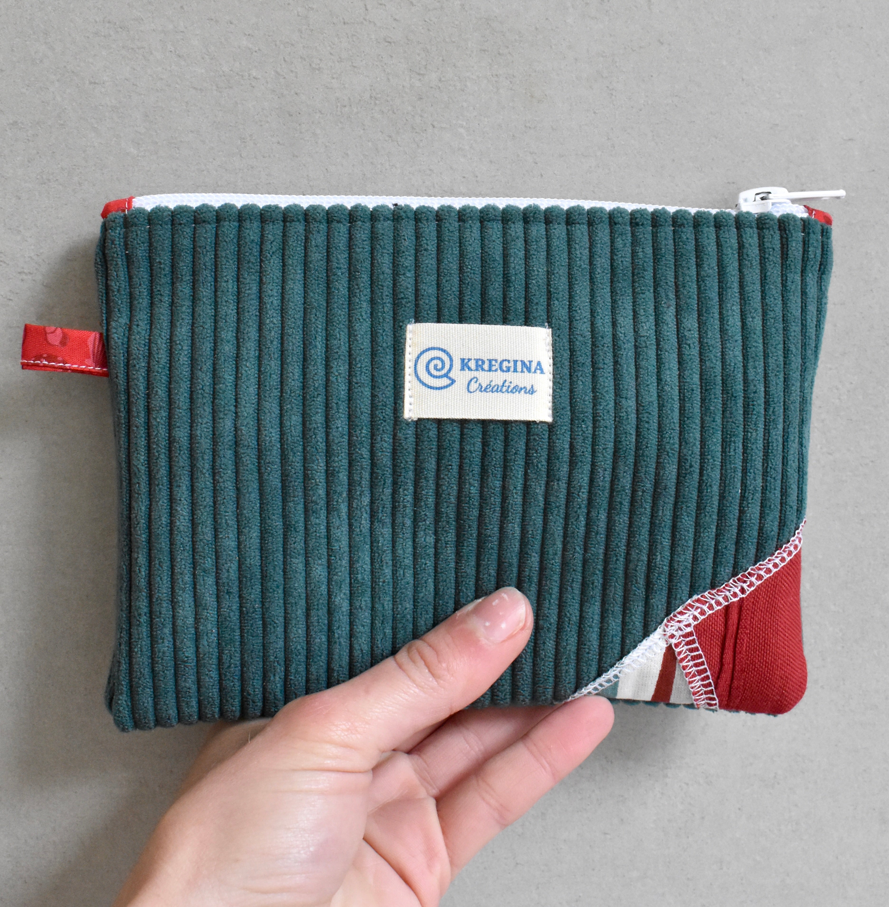 Pochette plate - Bleu canard