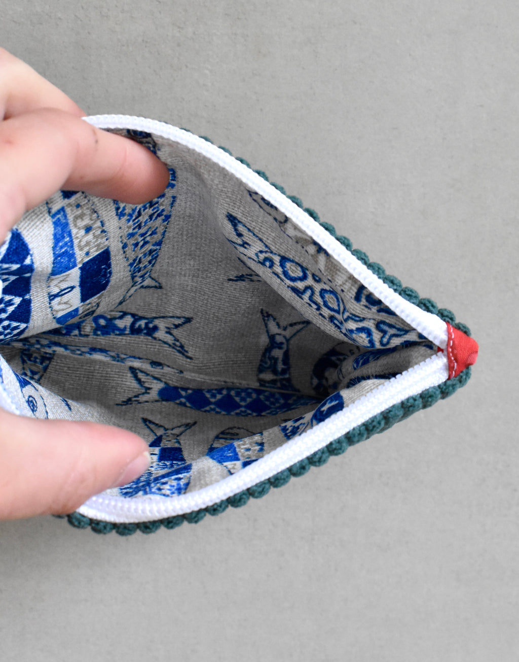 Pochette plate - Bleu canard