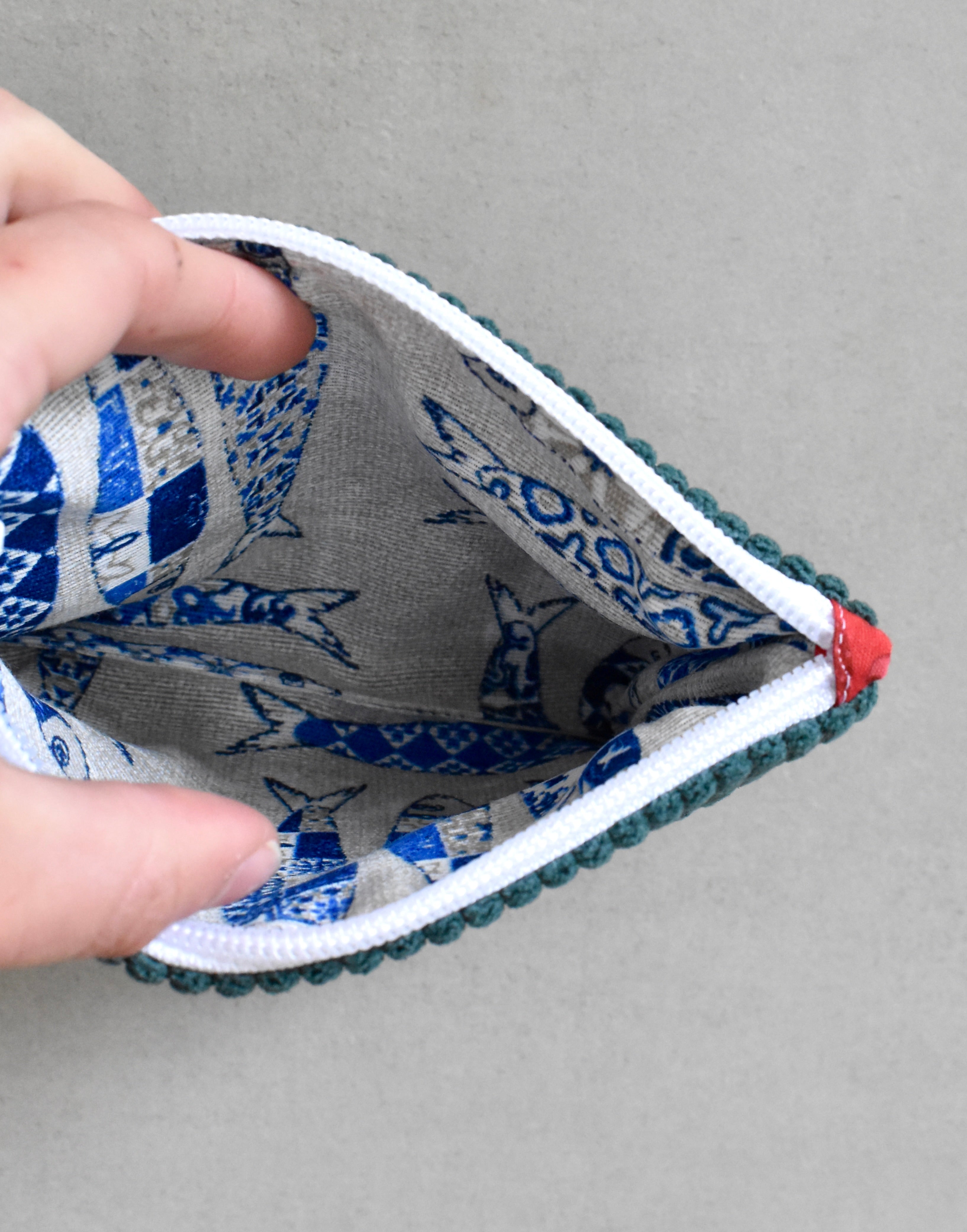 Pochette plate - Bleu canard
