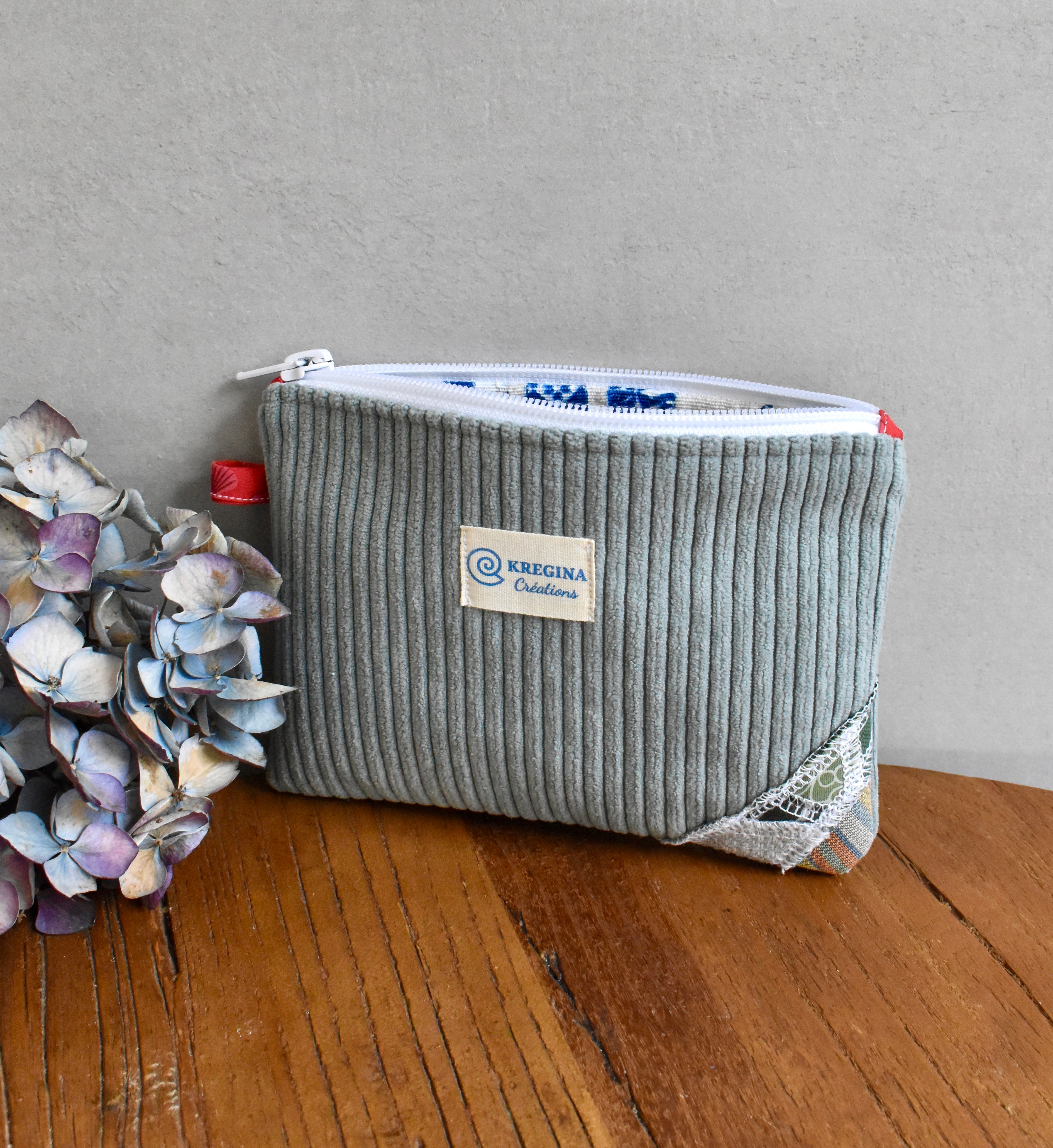 Pochette plate - Bleu gris
