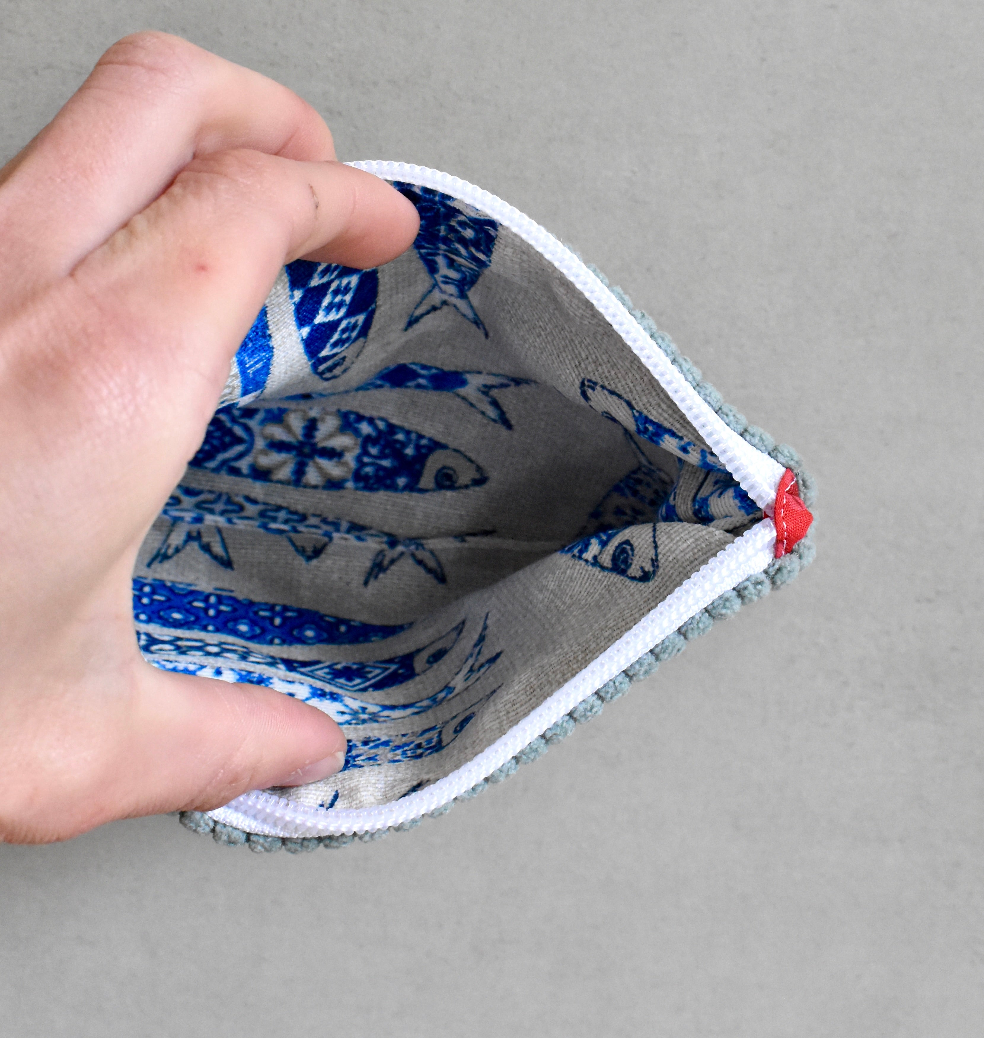 Pochette plate - Bleu gris