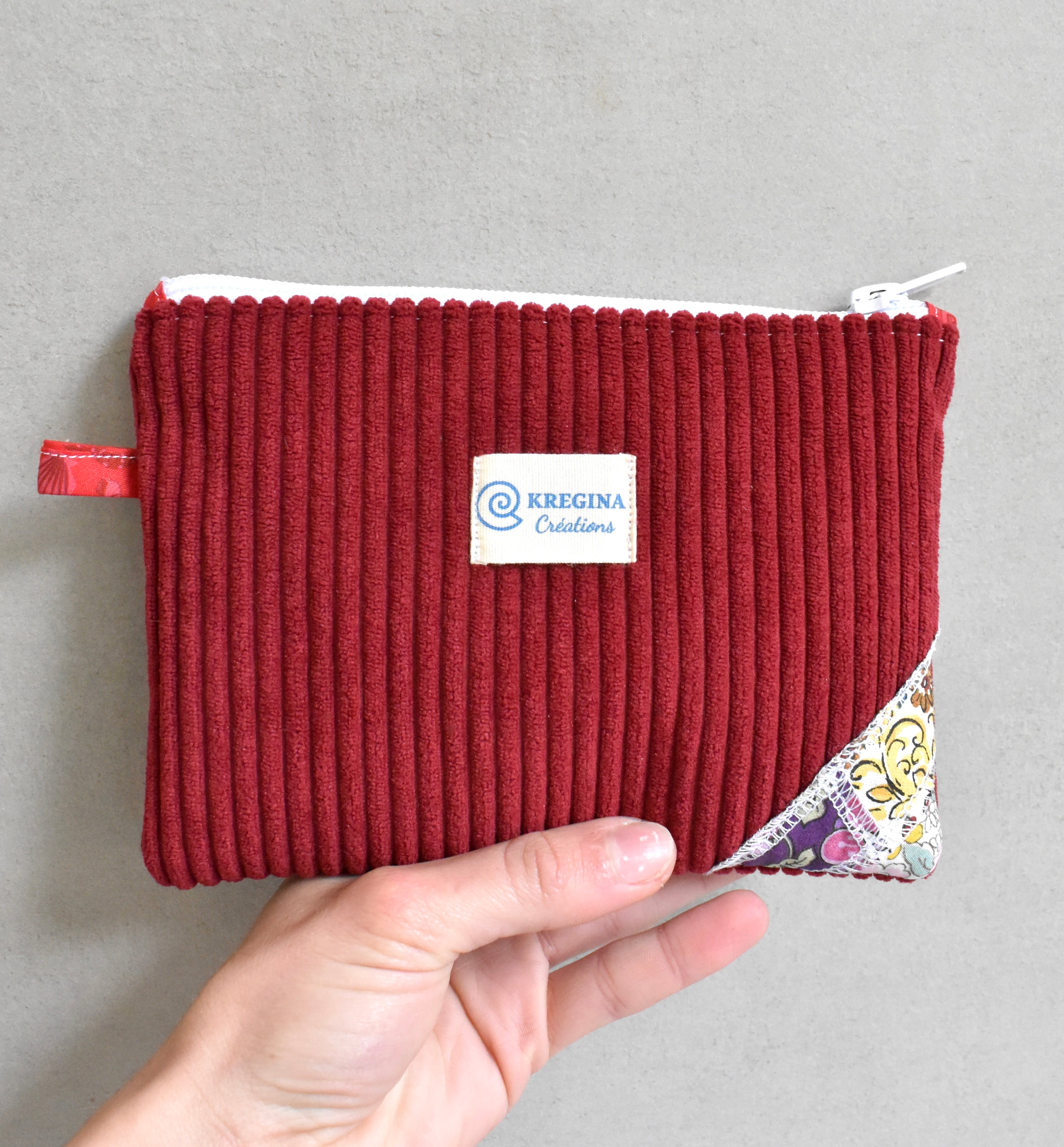 Pochette plate - Rouge bordeau
