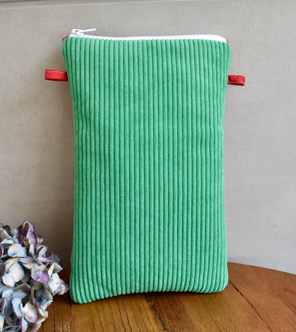 Pochette à livre grand format - Bicolore Rouge/Vert printemps
